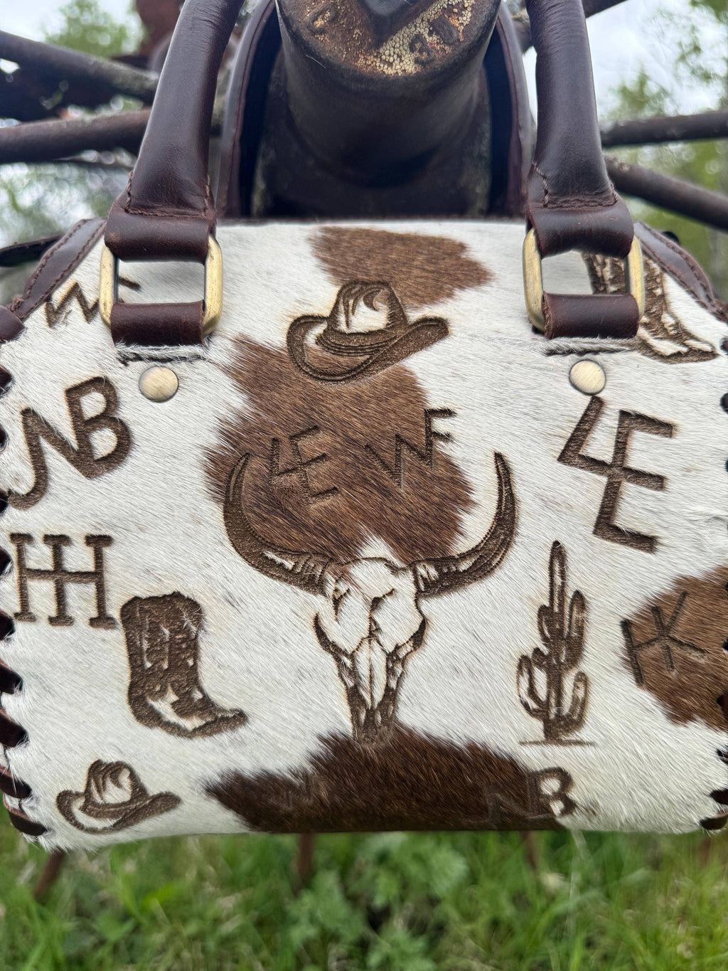 Open Range Western Speedy Genuine Leather Purse + Coin Purse Neon Spur