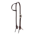 WD-RTSEH-HO-13 Heavy Oiled Rope Tooling Floral Bar Double Buckle Single Ear Headstall Mayatex