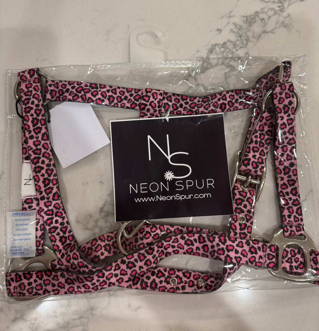 Catty Cowgirl Quick Release Nylon Horse Halter Neon Spur