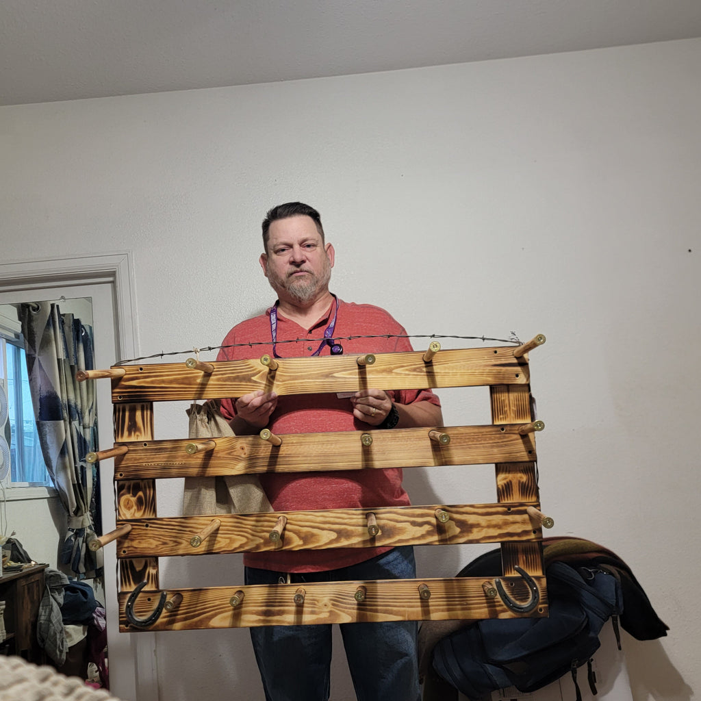 The 9-Hatter: Horizontal Wall-Hanging Western Organization The Hat Rack Guy