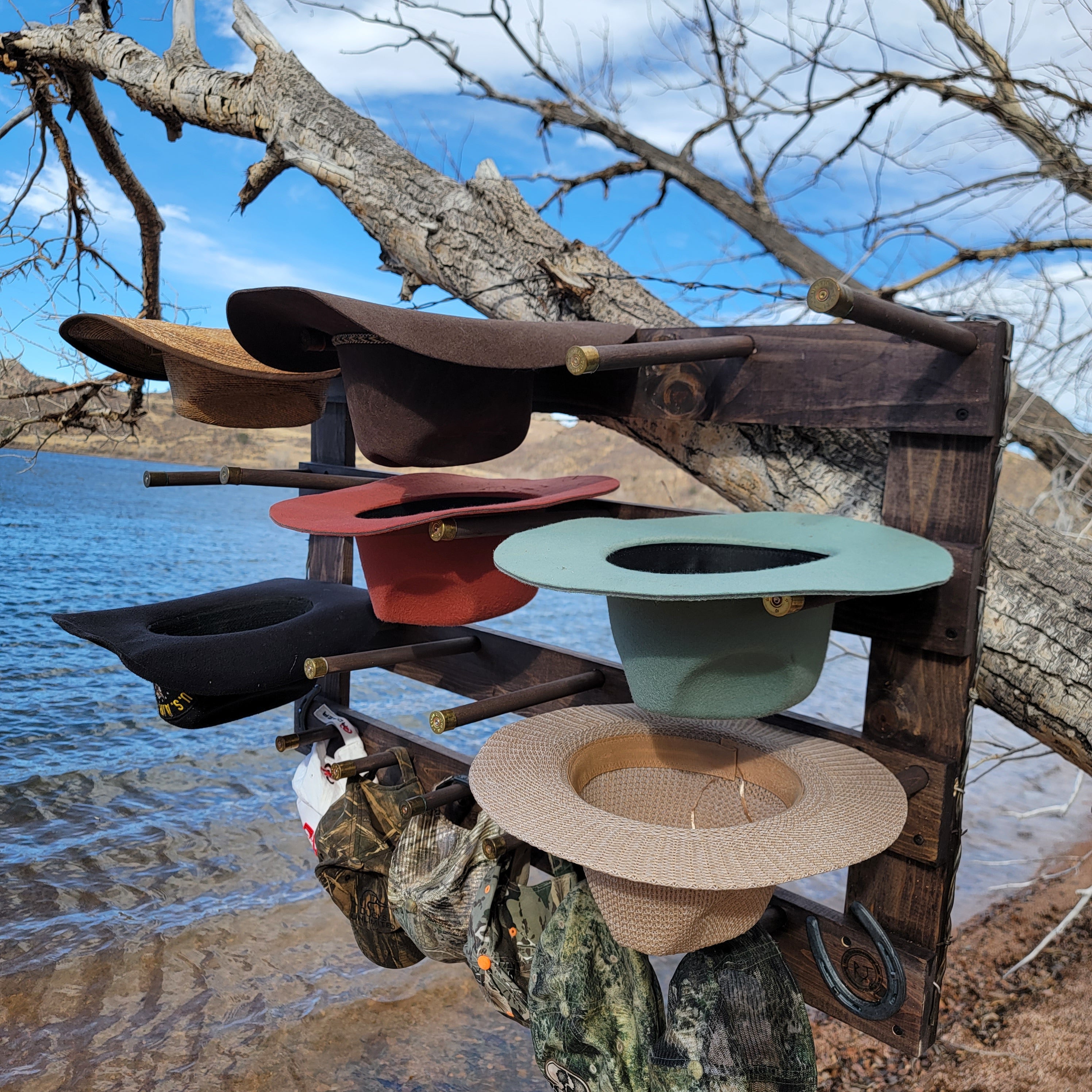 The 9-Hatter: Horizontal Wall-Hanging Western Organization The Hat Rack Guy