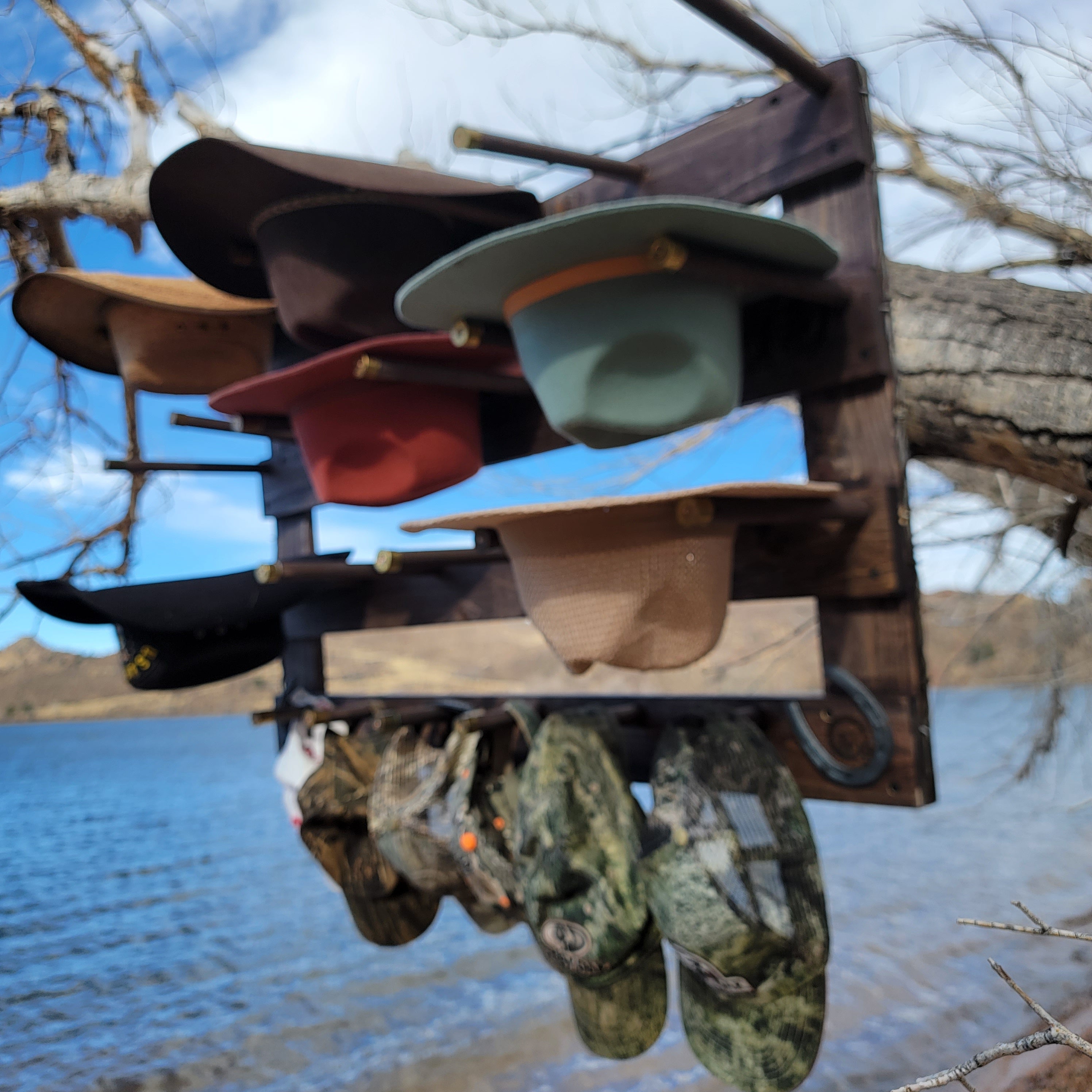 The 9-Hatter: Horizontal Wall-Hanging Western Organization The Hat Rack Guy