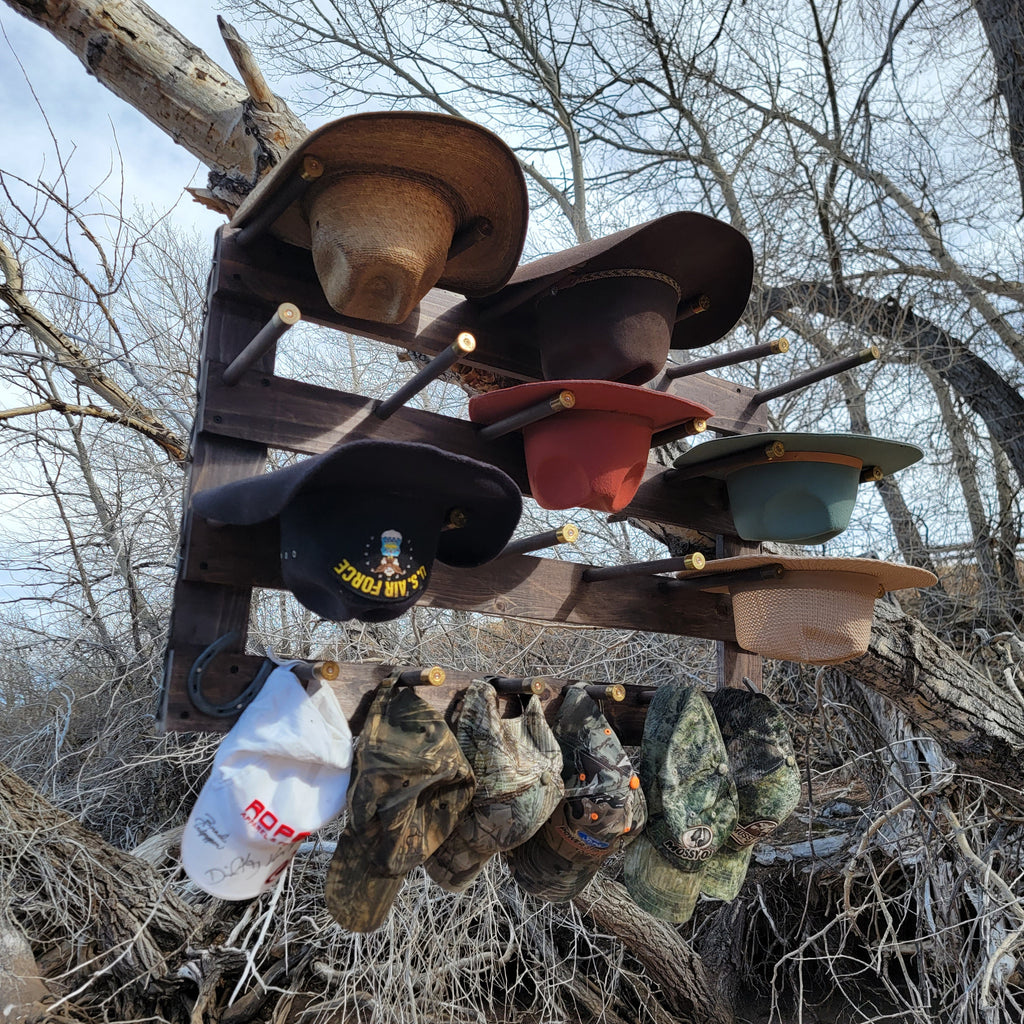 The 9-Hatter: Horizontal Wall-Hanging Western Organization The Hat Rack Guy