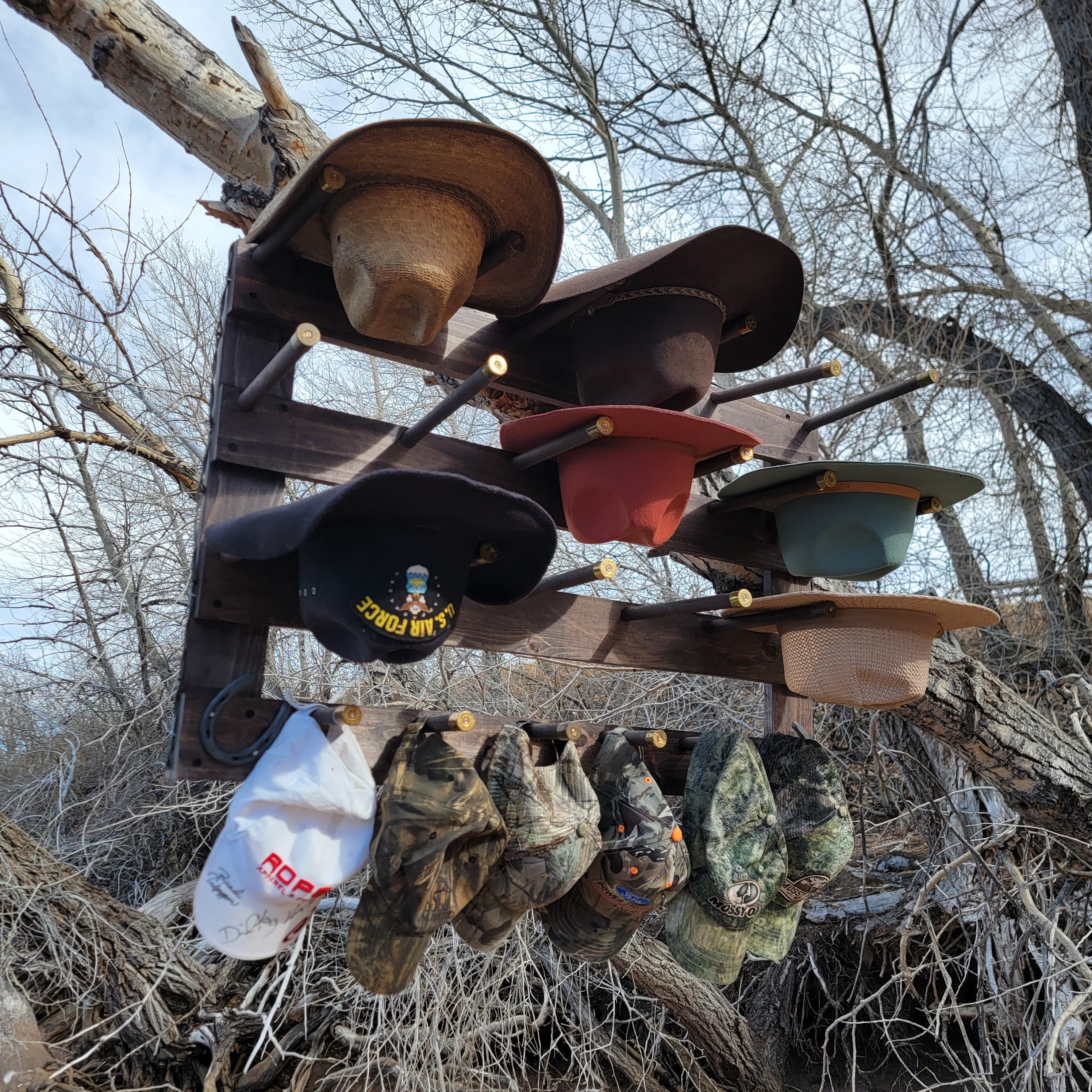 The 9-Hatter: Horizontal Wall-Hanging Western Organization The Hat Rack Guy