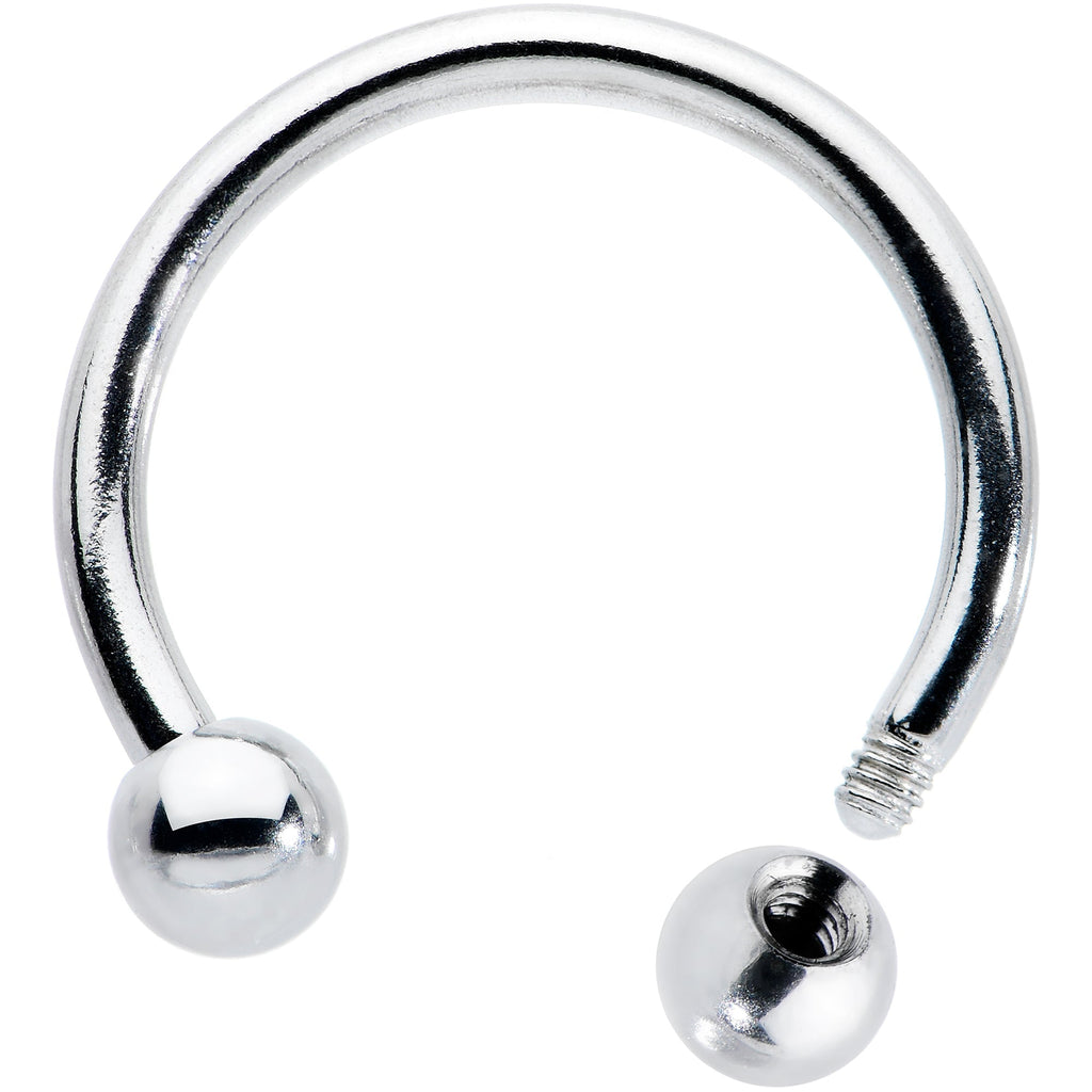 16G STEEL HORSE SHOE Circular Barbell 3/8 3mm BodyCandy