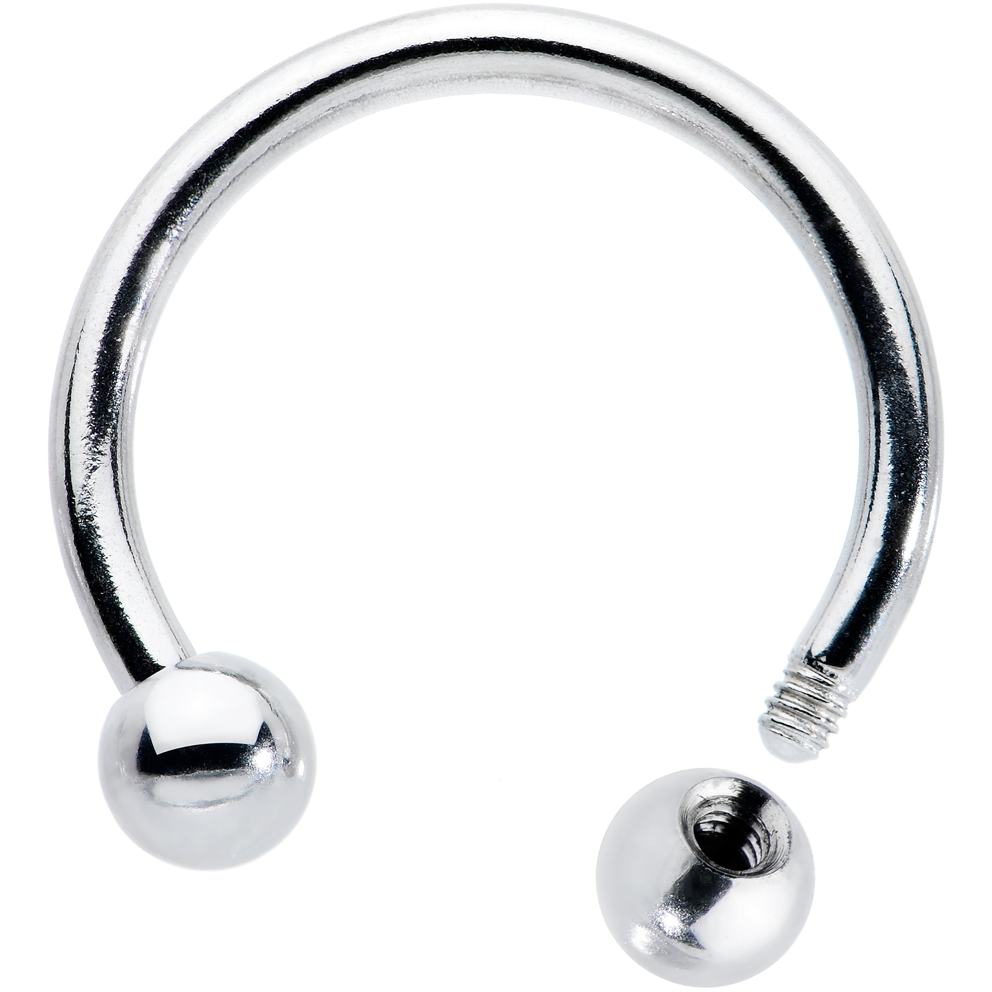 16G STEEL HORSE SHOE Circular Barbell 3/8 3mm BodyCandy