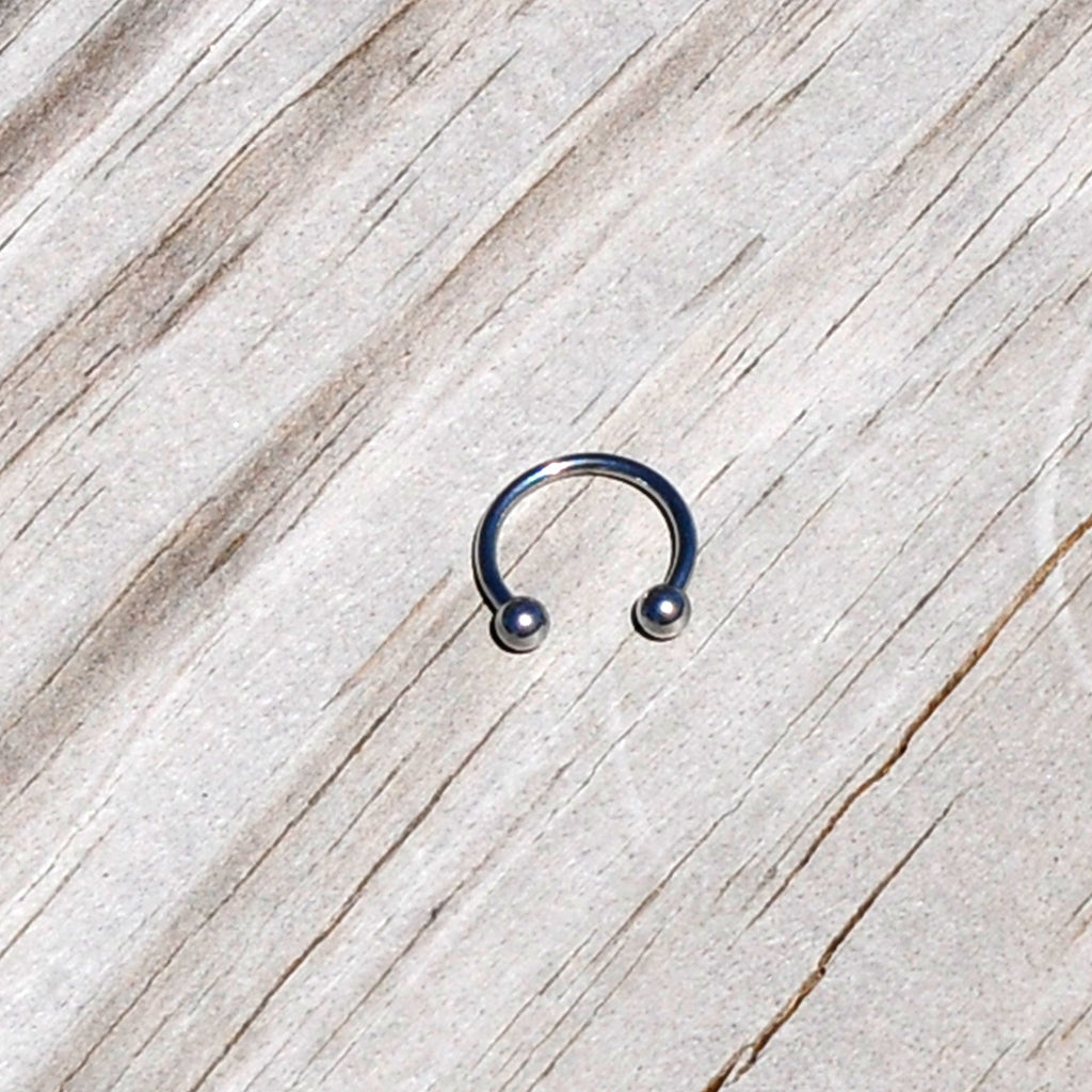 16G STEEL HORSE SHOE Circular Barbell 3/8 3mm BodyCandy