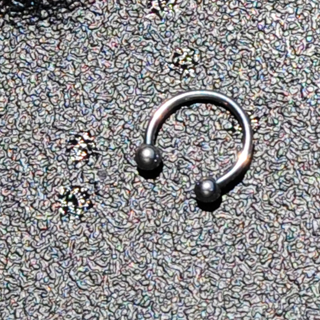 16G STEEL HORSE SHOE Circular Barbell 3/8 3mm BodyCandy