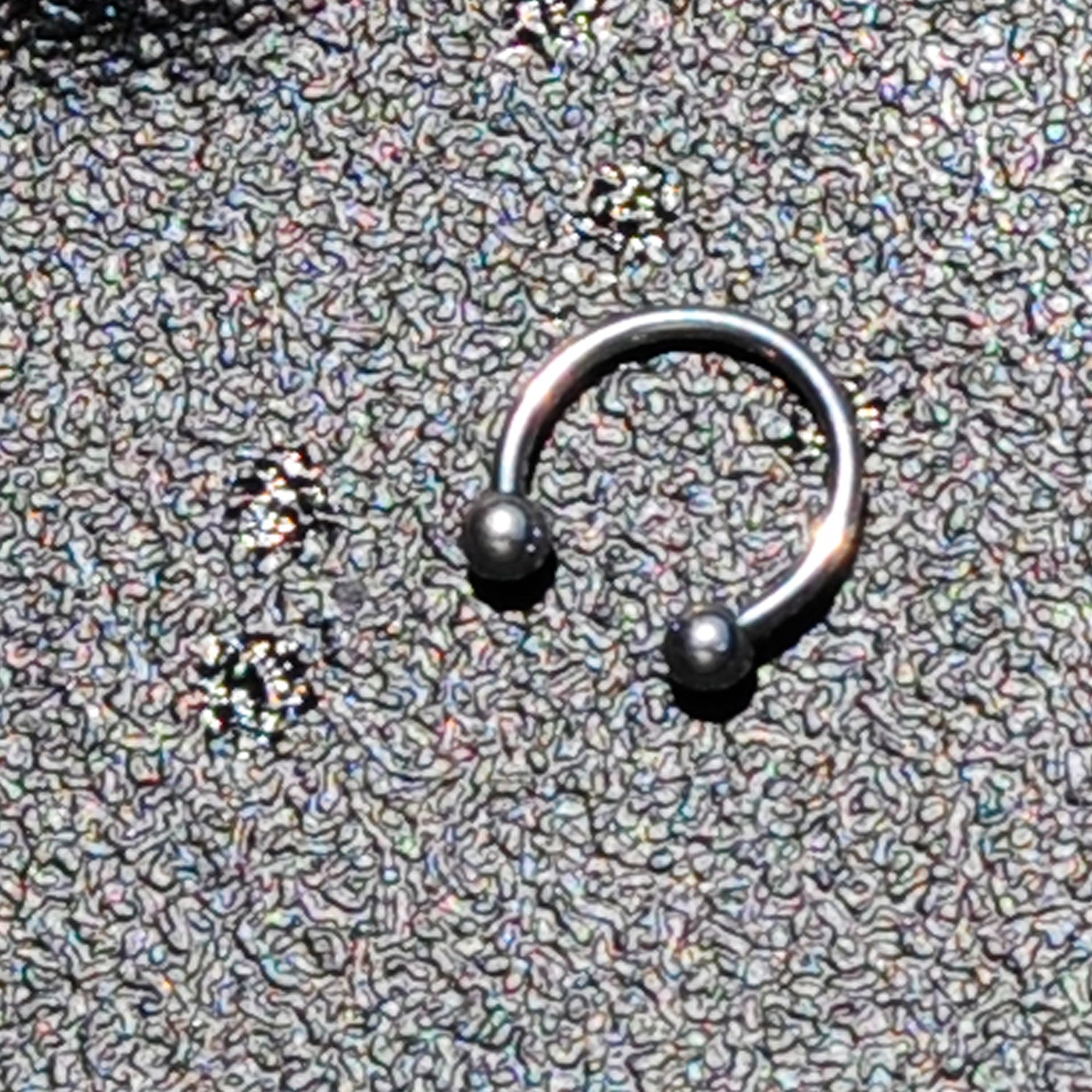 16G STEEL HORSE SHOE Circular Barbell 3/8 3mm BodyCandy