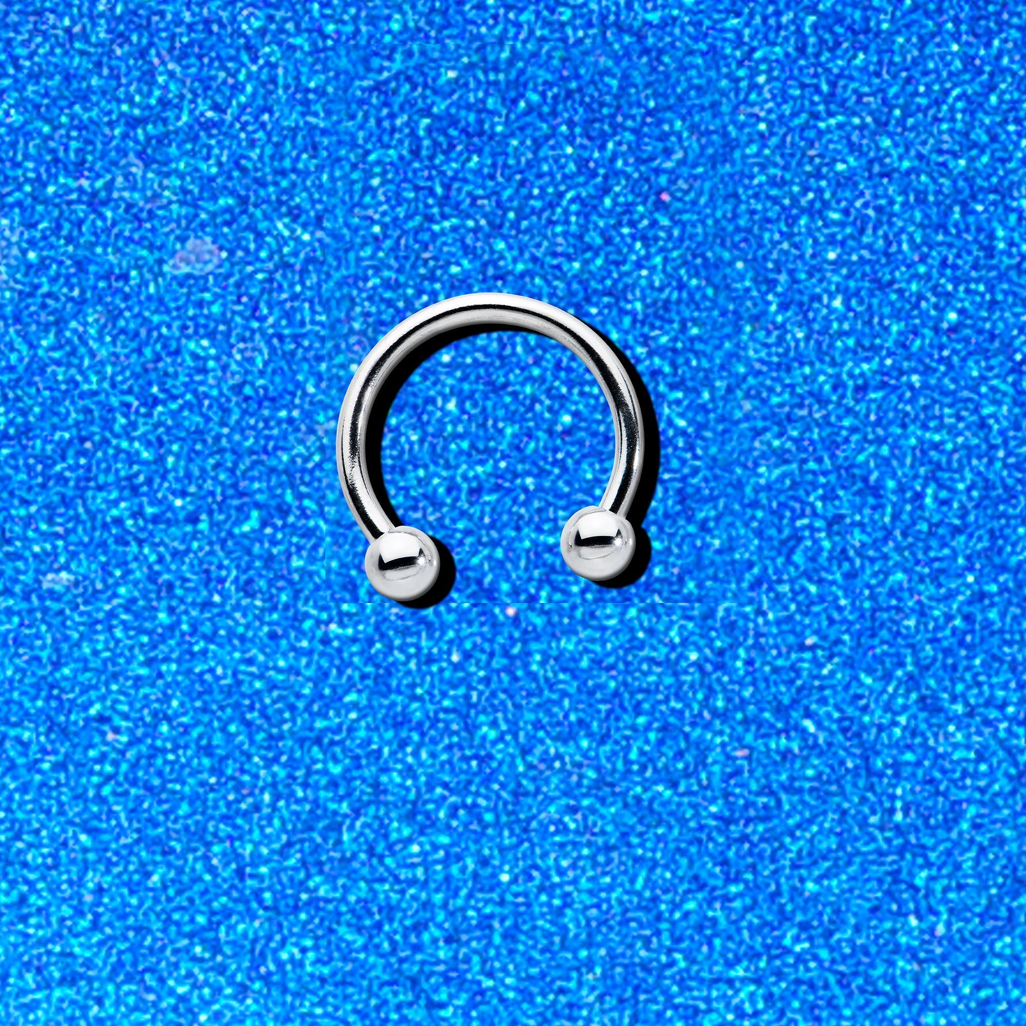 16G STEEL HORSE SHOE Circular Barbell 3/8 3mm BodyCandy