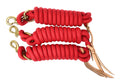 AJ Tack 9 Foot Nylon Lead Rope with Leather Popper - Set of 3 AJ Tack