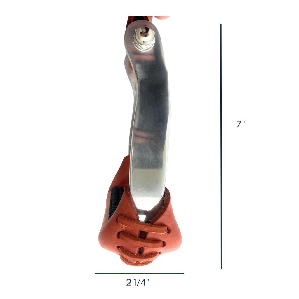 AJ Tack Aluminum Barrel Racing Stirrups Tanned Leather Tread AJ Tack