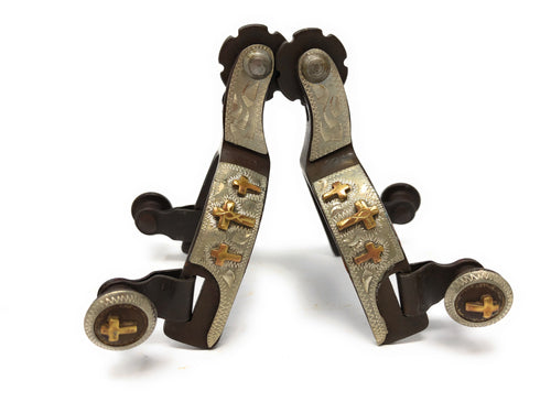 AJ Tack Baby Three Crosses Show Spurs & Spur Straps Set AJ Tack