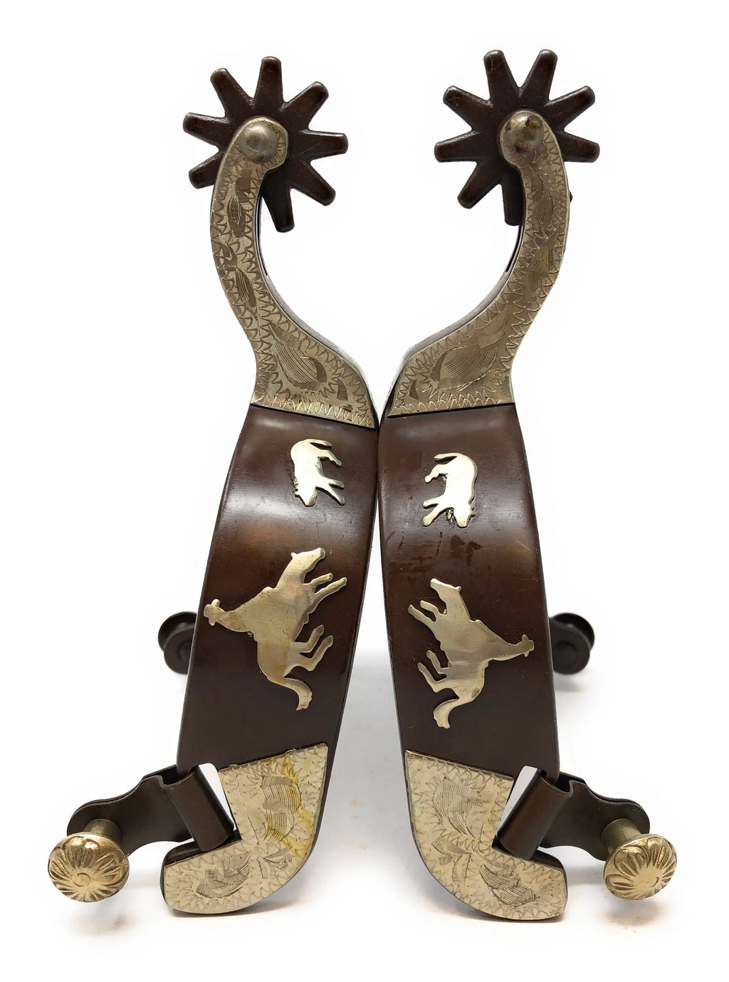 AJ Tack Men's Antique Brown Cutting Horse Spur Set AJ Tack