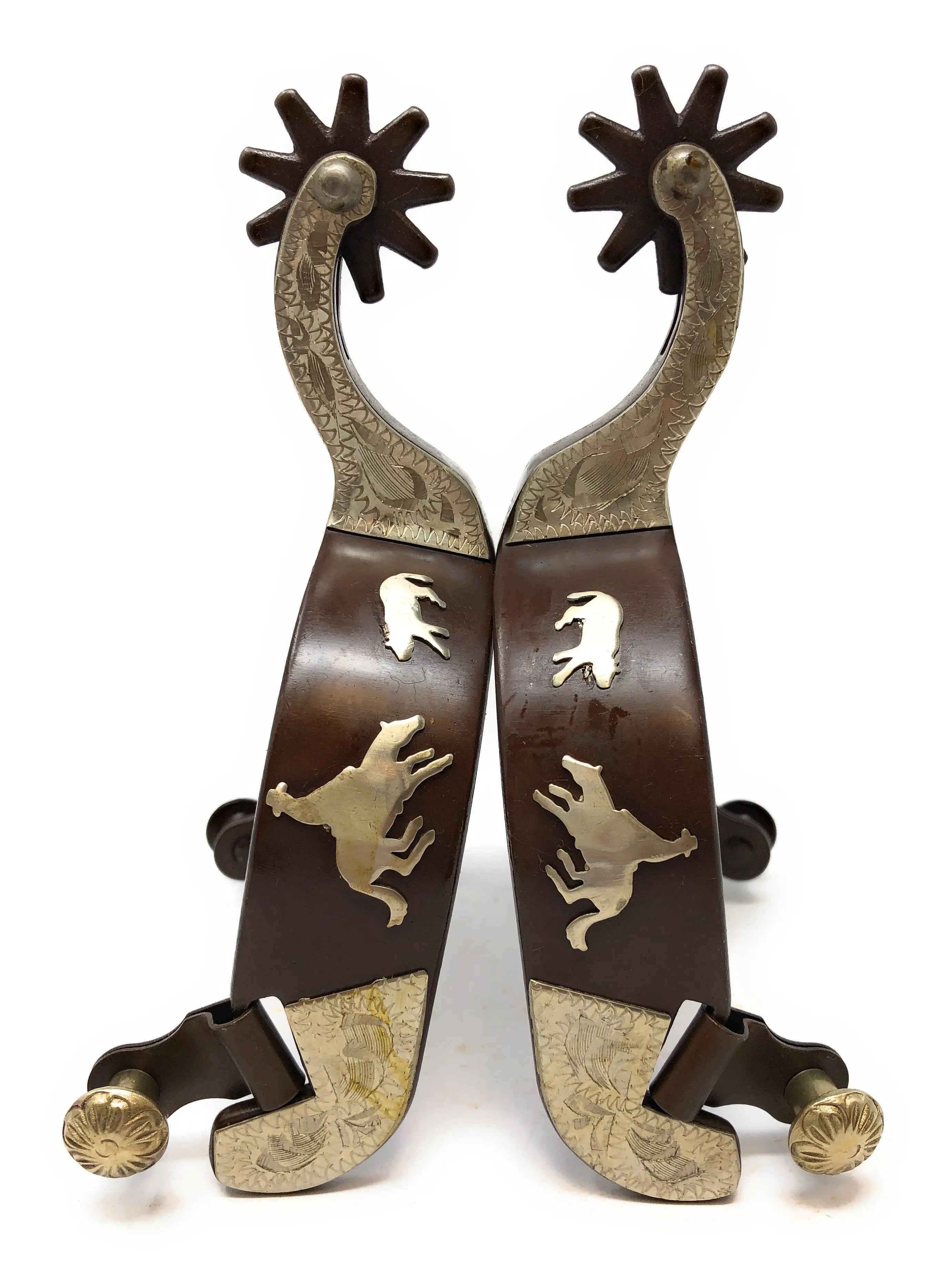 AJ Tack Men's Antique Brown Cutting Horse Spur Set AJ Tack