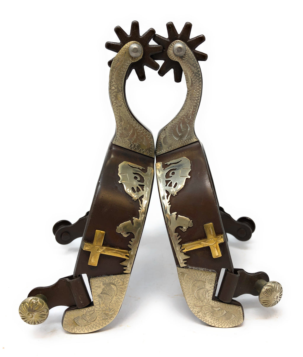 AJ Tack Praying Cowboy Antique Brown Spur Package AJ Tack