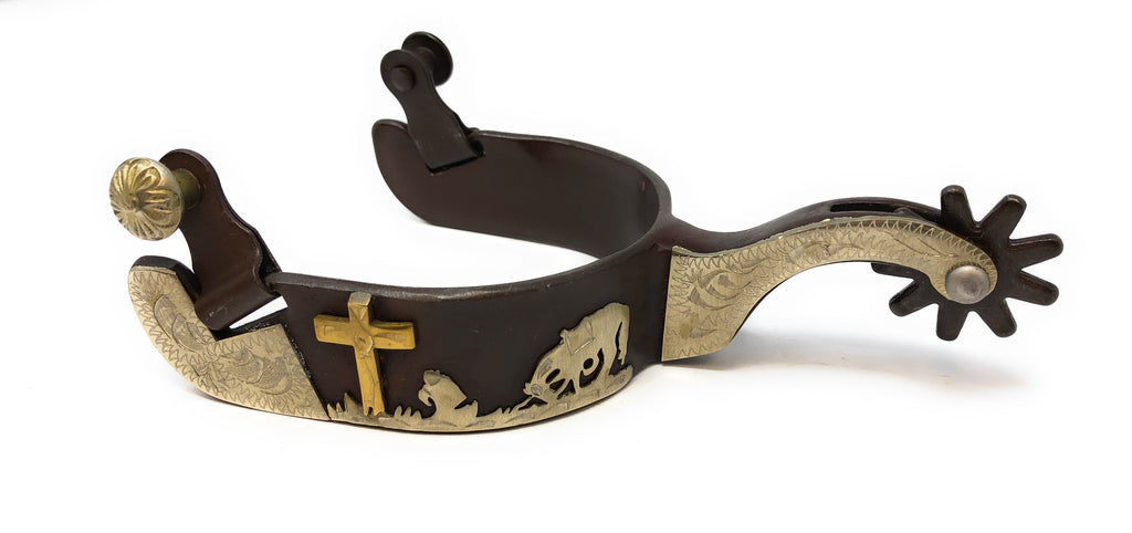 AJ Tack Praying Cowboy Antique Brown Spur Package AJ Tack