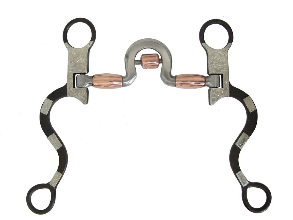 AJ Tack Engraved Spoon Bit with Copper Barrels AJ Tack