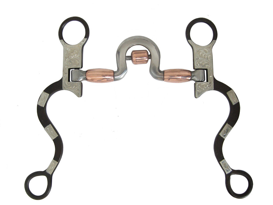 AJ Tack Engraved Spoon Bit with Copper Barrels AJ Tack