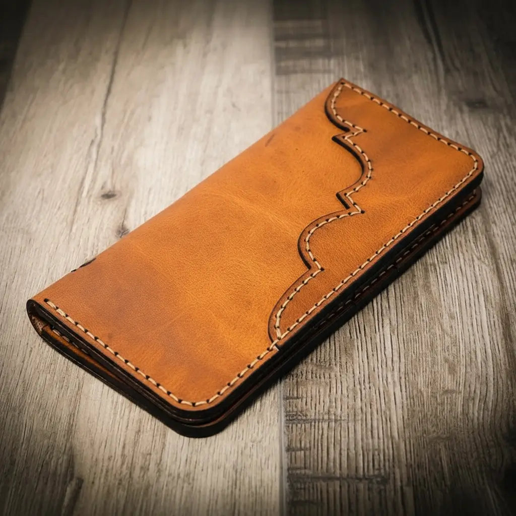 Western Long Wallet Bull Sheath Leather