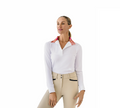 Bib Front Show Shirt - White Natural World Ovation Riding