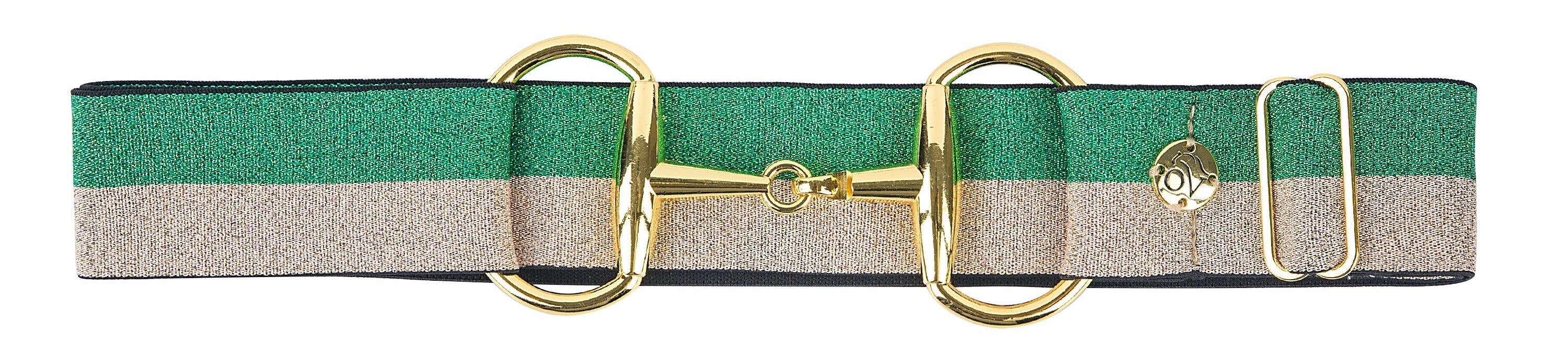 Bit Buckle Glitter Belt - Hunter Gold Ovation Riding