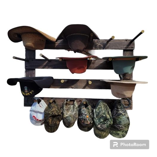 The 9-Hatter: Horizontal Wall-Hanging Western Organization The Hat Rack Guy