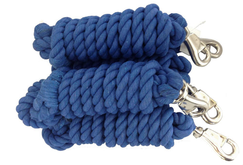 AJ Tack 10 Foot Cotton Lead Rope with Bull Snap - Set of 5 AJ Tack