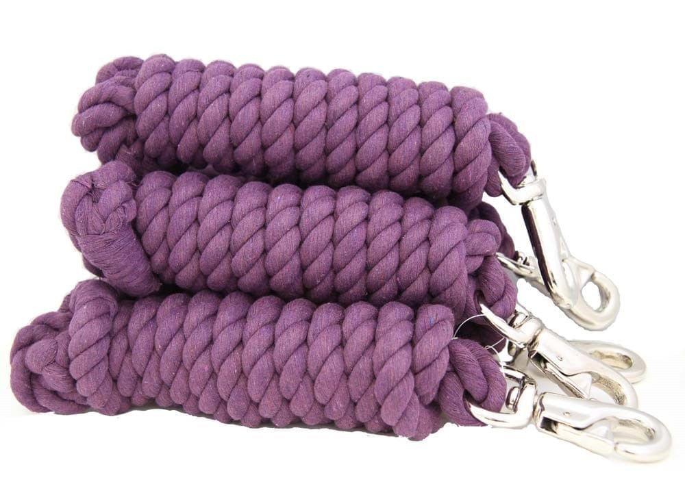 AJ Tack 10 Foot Cotton Lead Rope with Bull Snap - Set of 5 AJ Tack