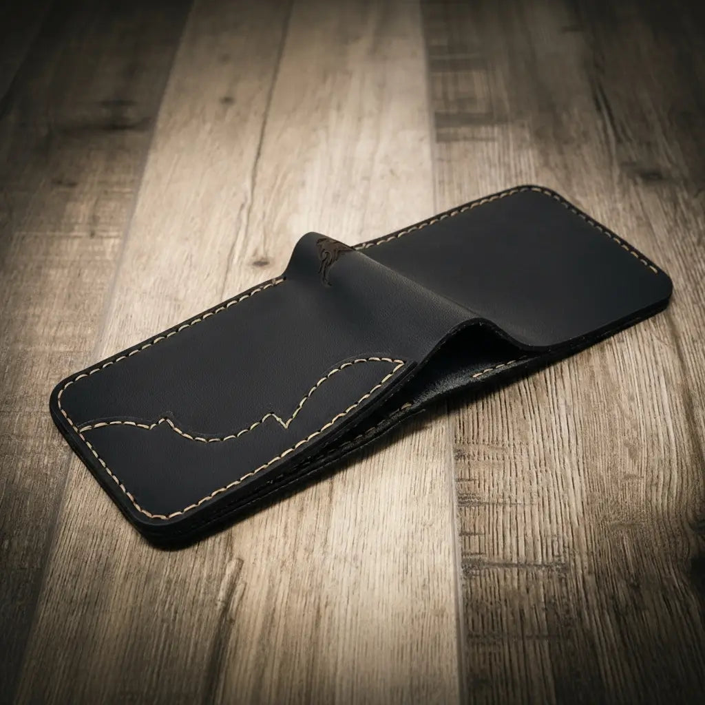 Western Bifold Wallet Bull Sheath Leather