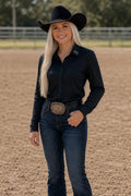 Breeze Perforated Performance Pull Over Rodeo Shirt Neon Spur