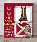 Custom Personalized Horse Barn Canvas - Upto 4 Horses - Gift For Horse Lover - Keep Gate Closed No Matter What The Horse Says CusGifts