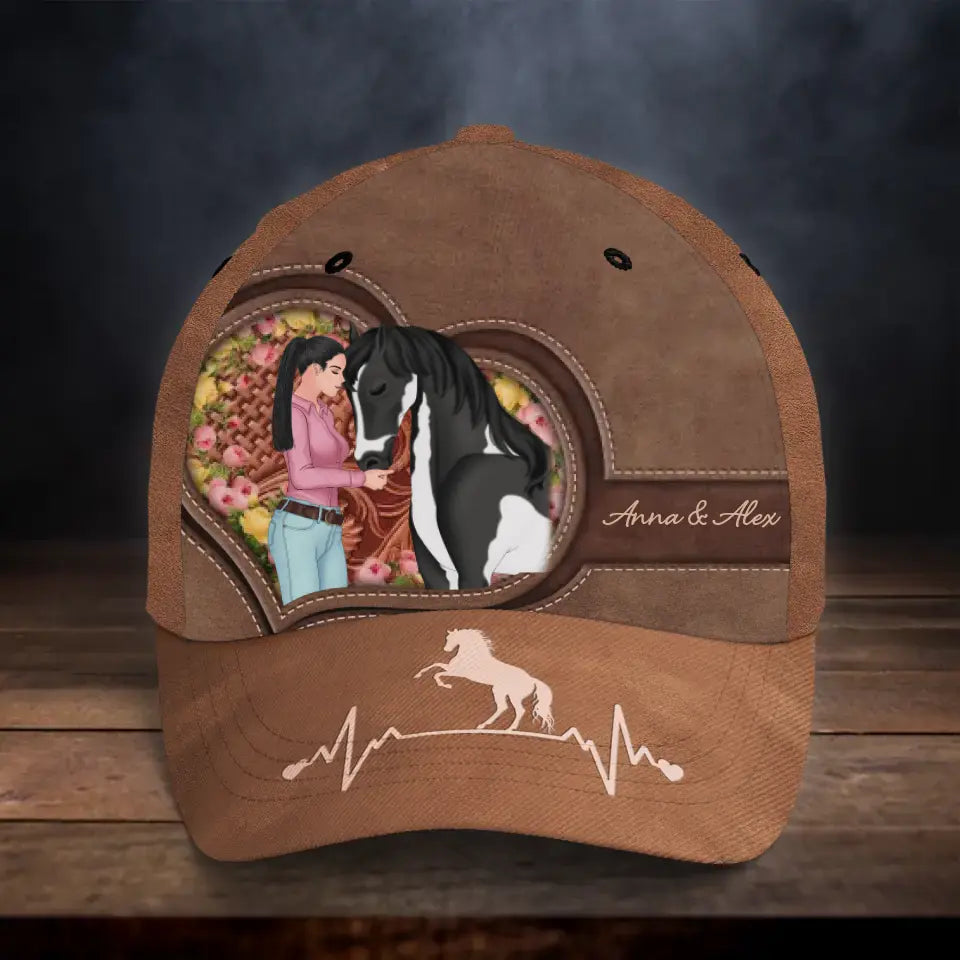 Custom Personalized Girl And Horse Classic Cap - Gift Idea For Horse Lover CusGifts