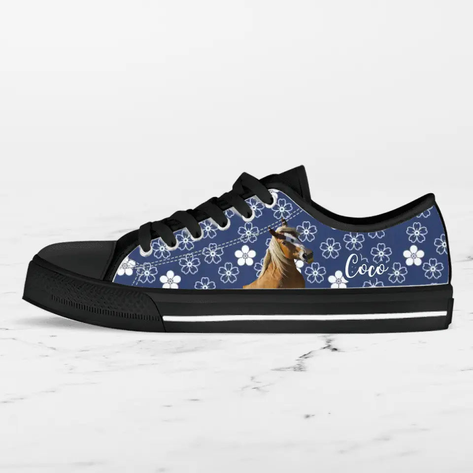 Personalized Horse Photo Canvas Sneakers - Gift Idea for Horse Lovers CusGifts