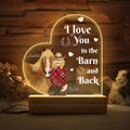 Personalized Horse Girl Acrylic Night Light - Gift Idea For Horse Lover - I Love You To The Barn And Back CusGifts