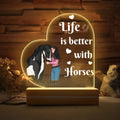 Personalized Horse Girl Acrylic Night Light - Gift Idea For Horse Lover - Life Is Better With Horses CusGifts
