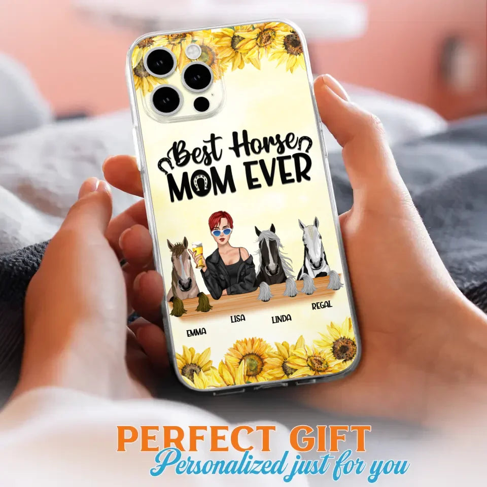 Custom Personalized Horse Mom Phone Case, Gift for Horse Lovers - Life Is Better With Horses CusGifts
