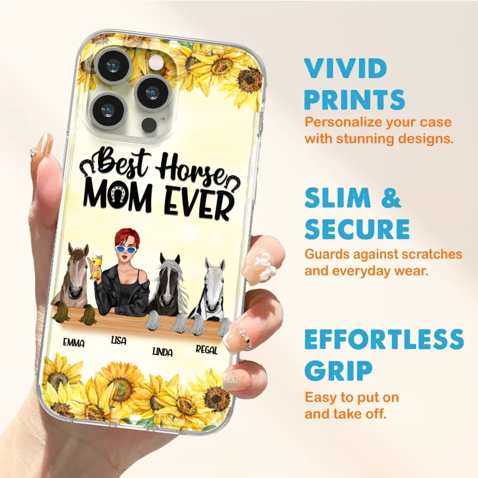 Custom Personalized Horse Mom Phone Case, Gift for Horse Lovers - Life Is Better With Horses CusGifts
