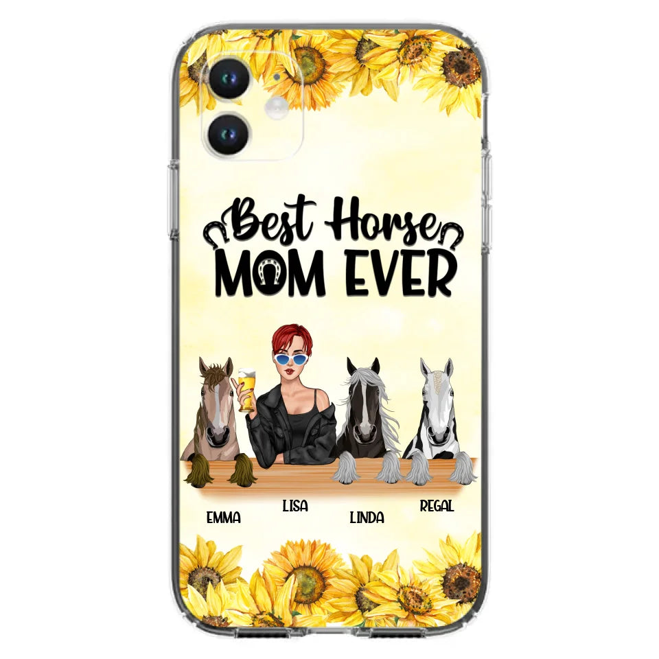 Custom Personalized Horse Mom Phone Case, Gift for Horse Lovers - Life Is Better With Horses CusGifts