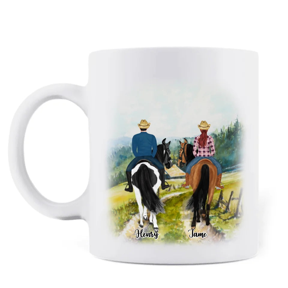 Personalized Friend Horse Riding Coffee Mug - Best Gift For Horse Lover - Riding Is Better With Friends CusGifts