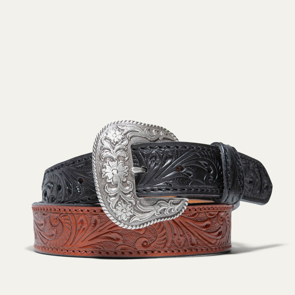 Hand-Tooled Western Billet Belt Will Leather Goods