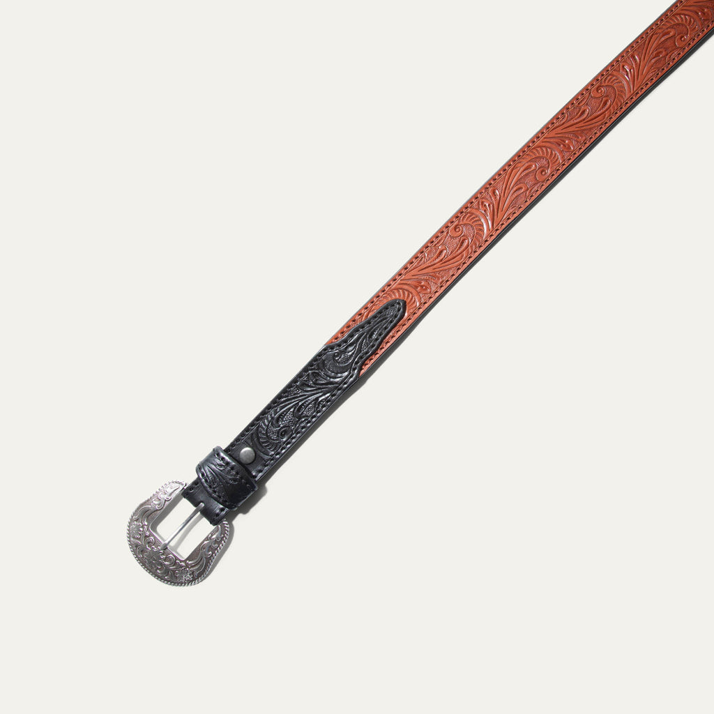 Hand-Tooled Western Billet Belt Will Leather Goods
