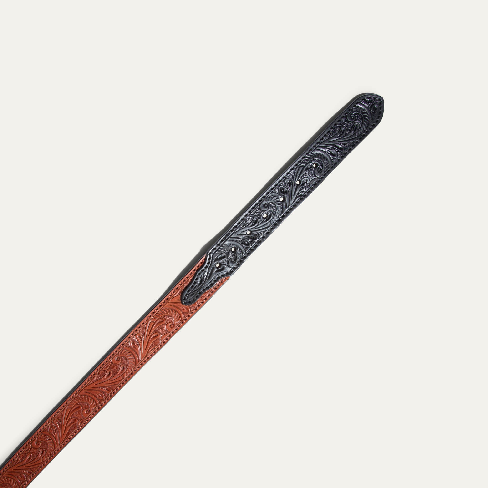 Hand-Tooled Western Billet Belt Will Leather Goods