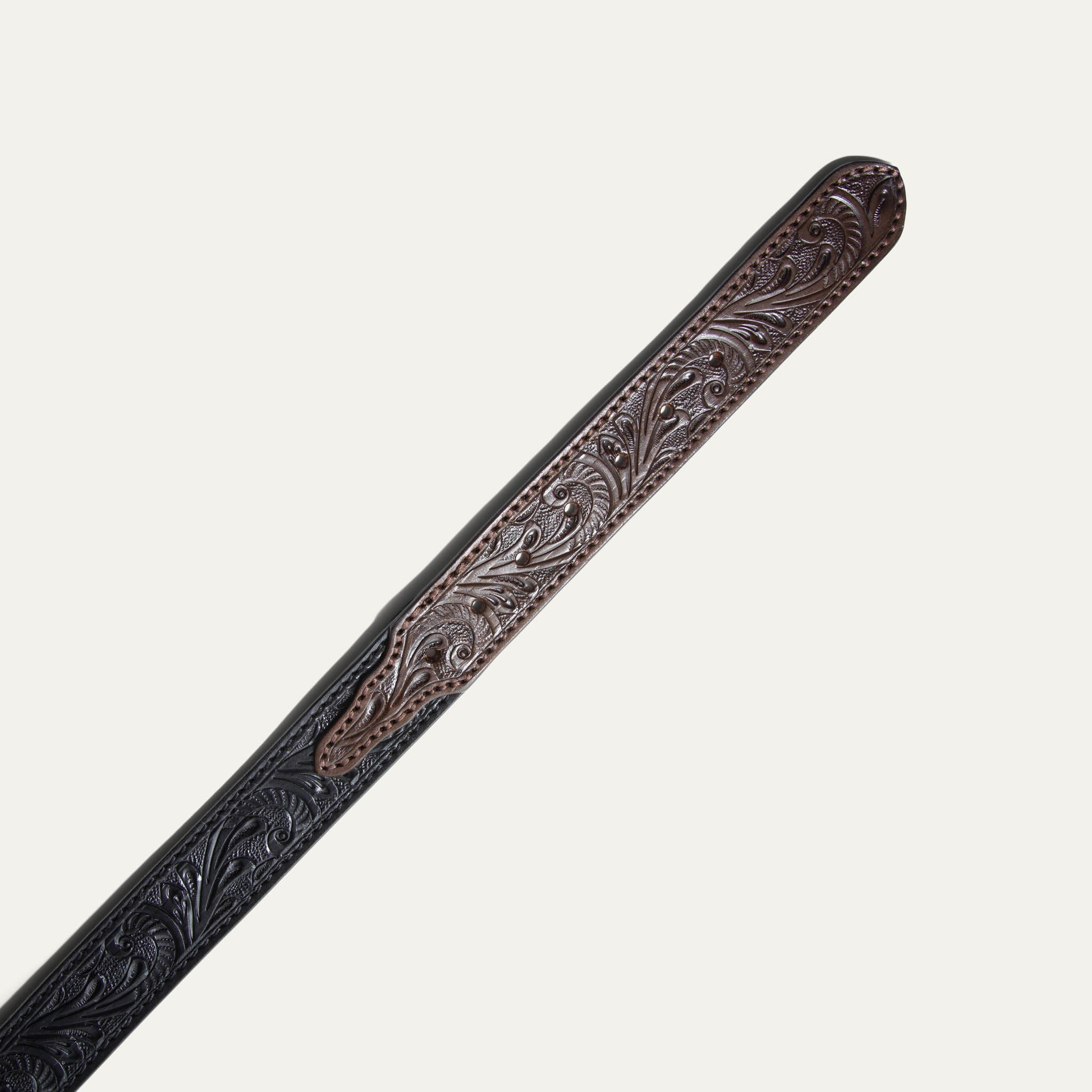 Hand-Tooled Western Billet Belt Will Leather Goods