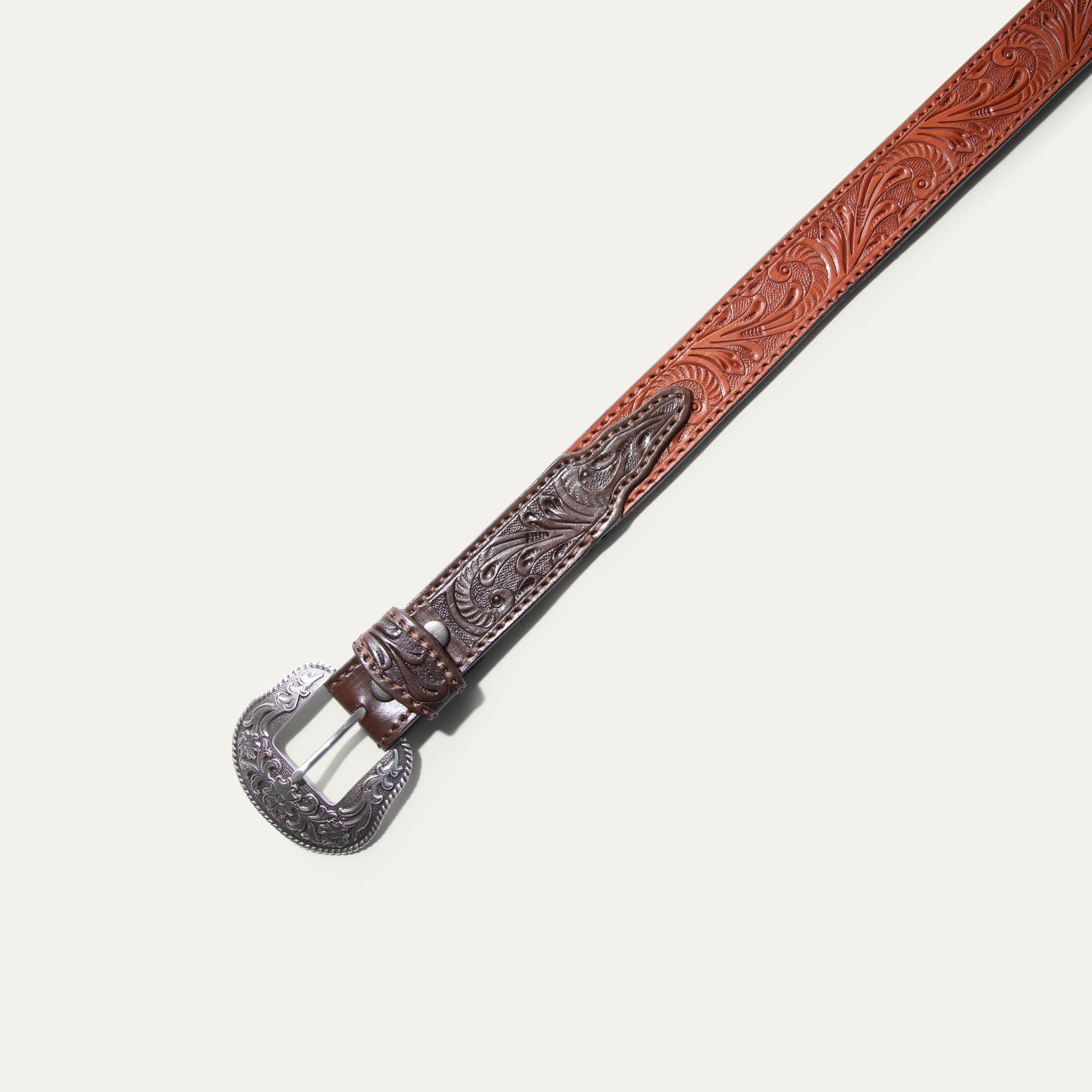 Hand-Tooled Western Billet Belt Will Leather Goods