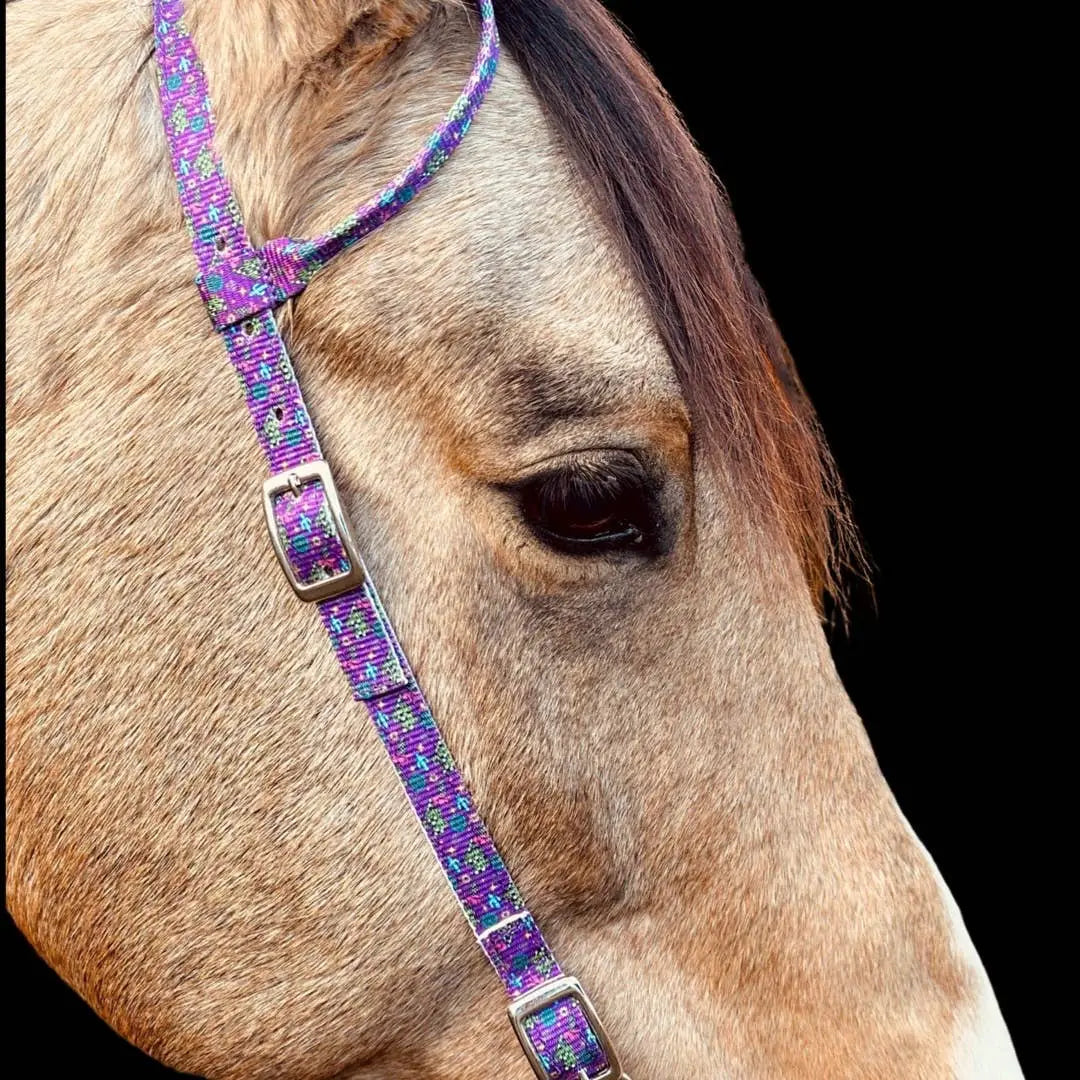 Neon Yeehaw Nylon One Ear Headstall Neon Spur