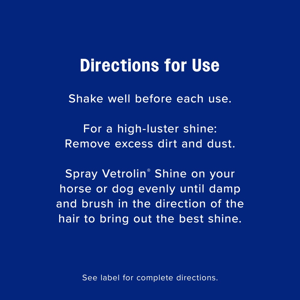 Farnam Vetrolin Shine Coat Conditioner & Shine Spray for Horses Mane Tail 64 oz. Paw and Tail Supply