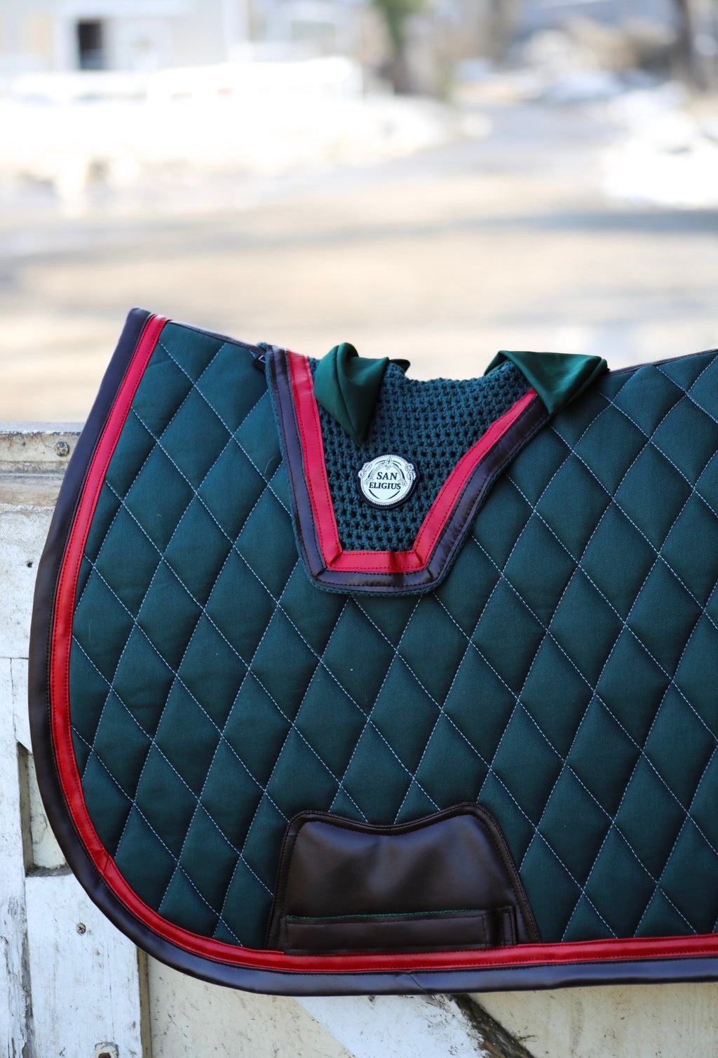 Horse Bonnet | Green- Brown & Red San Eligius