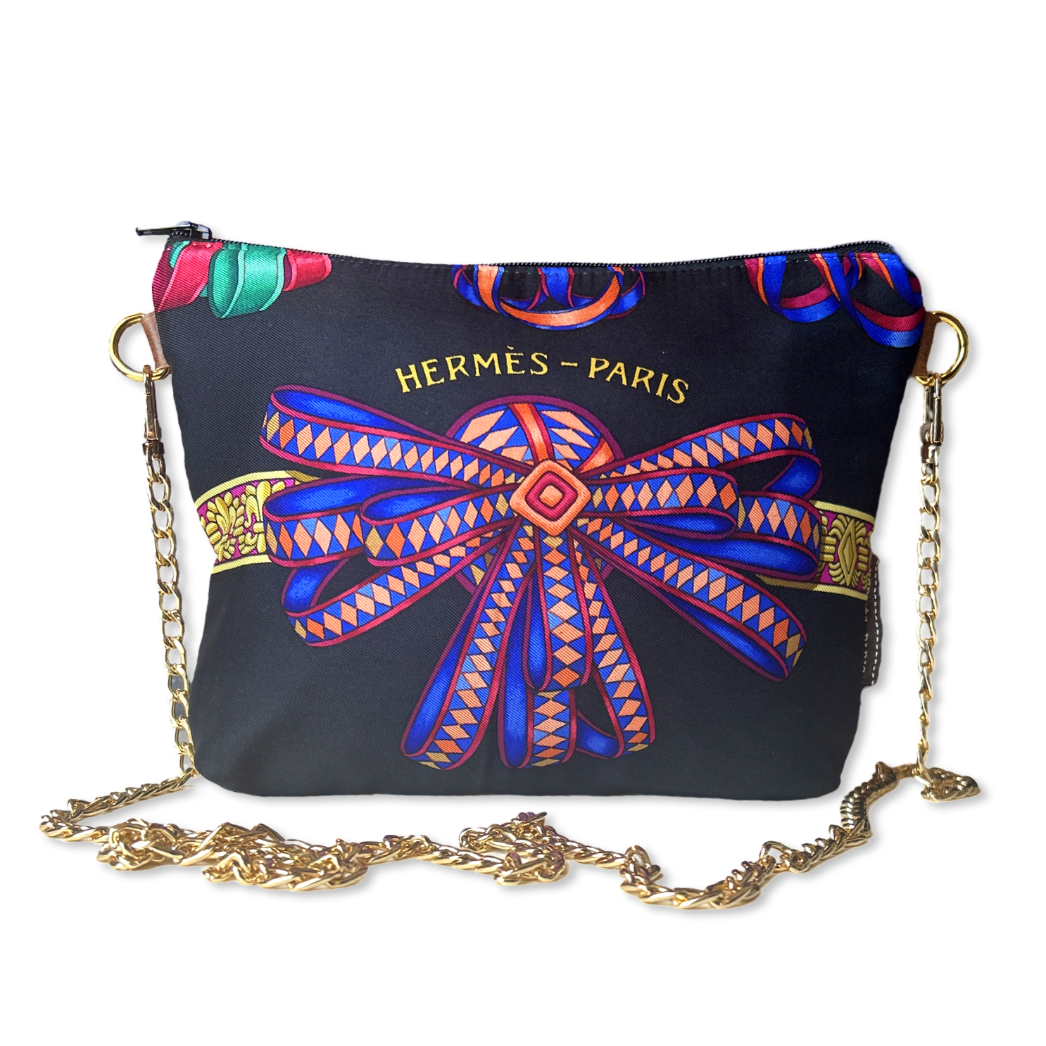 Rubans du Cheval Noir Vintage Silk Scarf Crossbody Bag Vintage Luxe Up