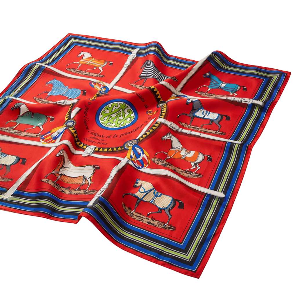 Couvertures et Tenues du Jour Red Vintage Scarf Crossbody Bag Vintage Luxe Up
